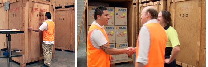 removals storage team loading a storage module